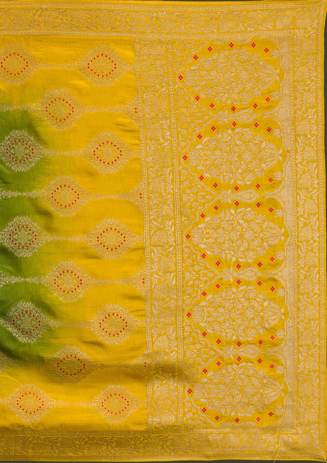 Mustard Zariwork Crepe Readymade Salwar Suit-Koskii