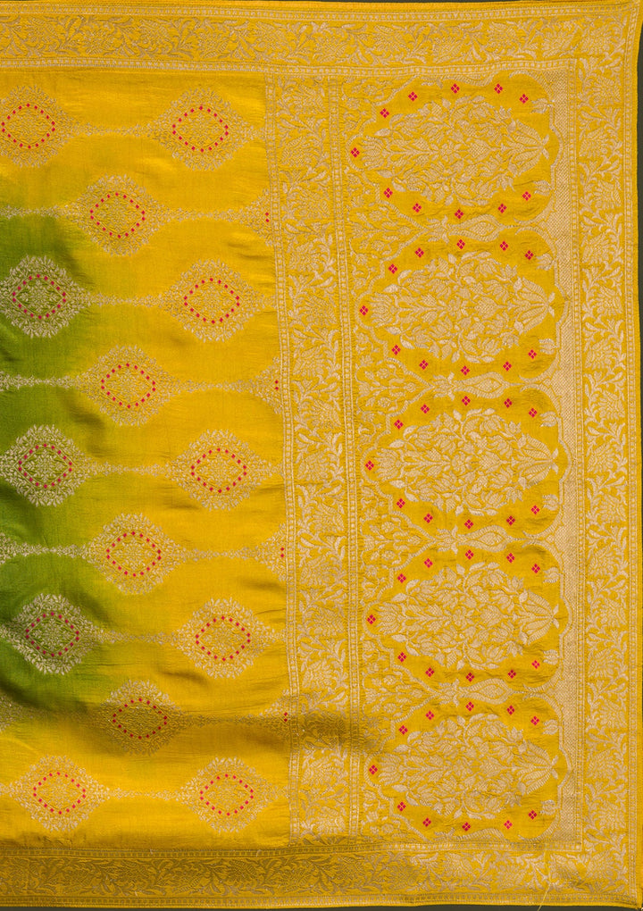 Mustard Zariwork Crepe Readymade Salwar Suit-Koskii