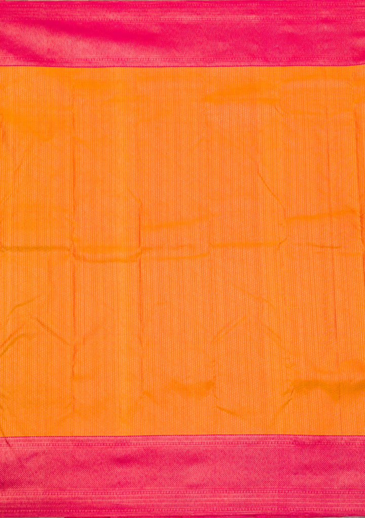 Mustard Zariwork Pure Silk Saree-Koskii