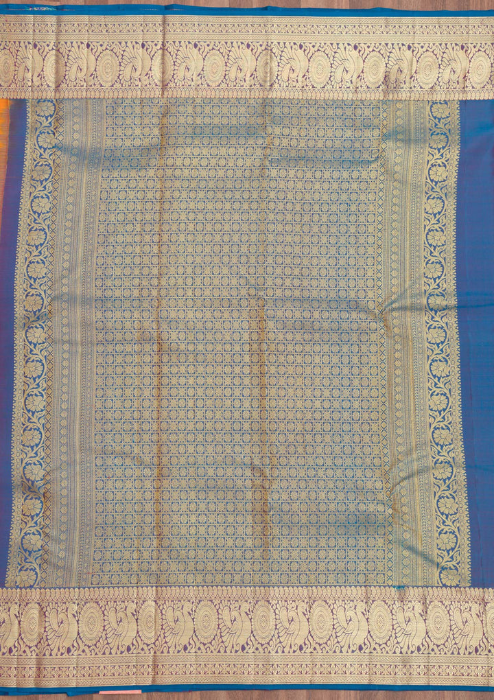 Mustard Zariwork Pure Silk Saree-Koskii