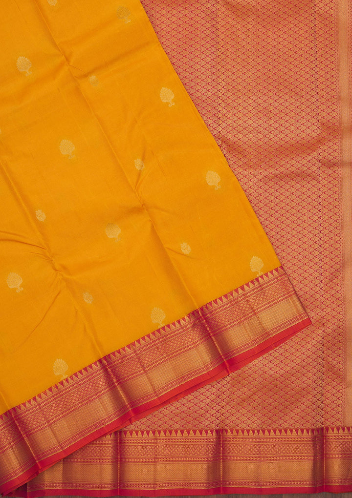 Mustard Zariwork Pure Silk Saree