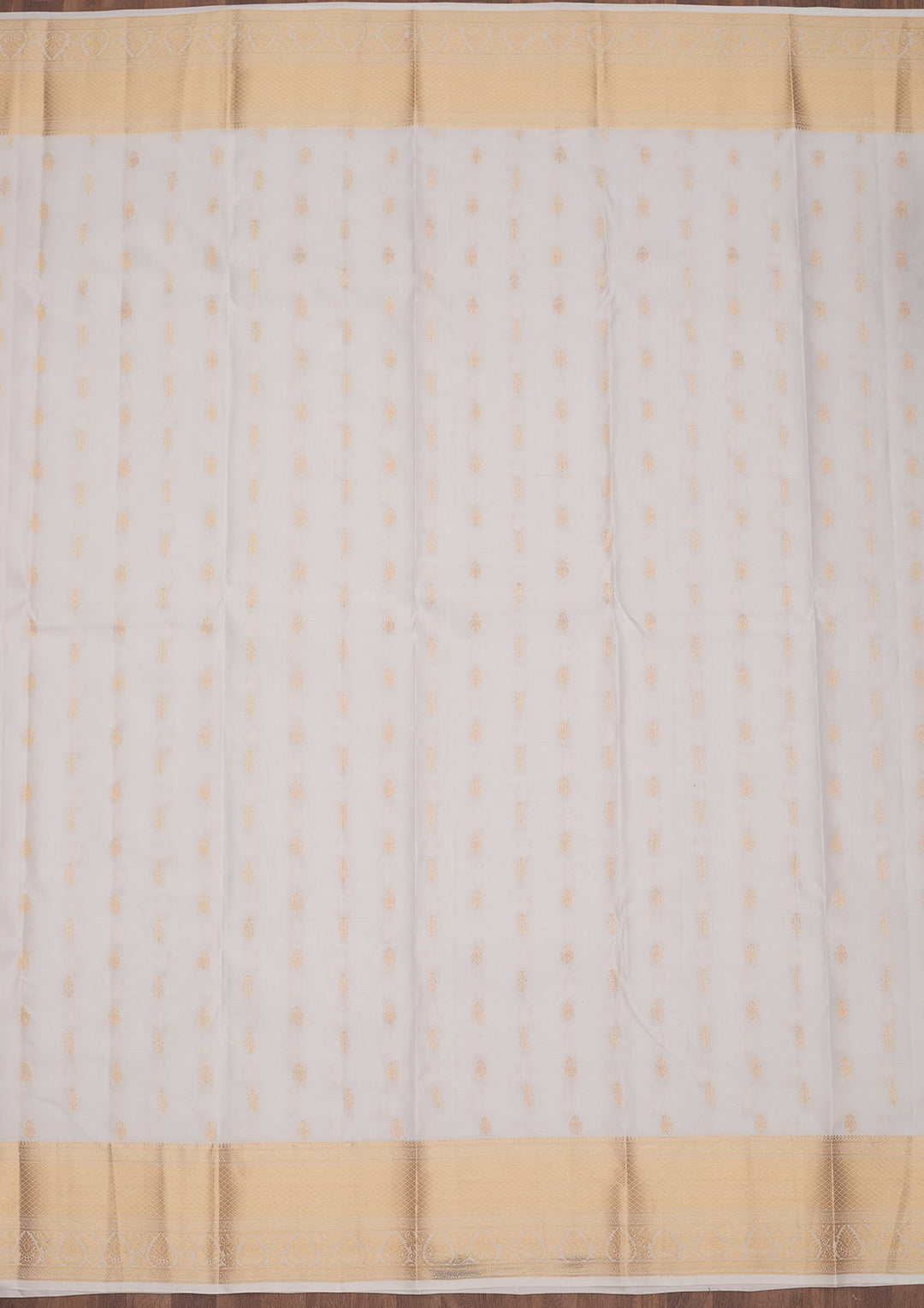 Off White Zariwork Pure Silk Saree