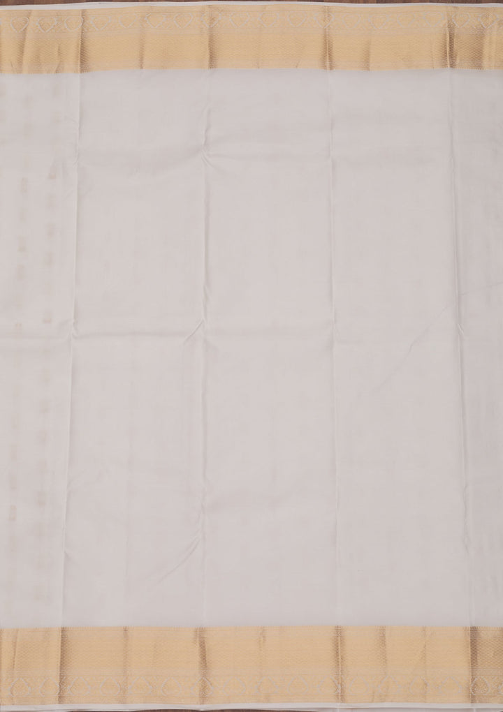 Off White Zariwork Pure Silk Saree