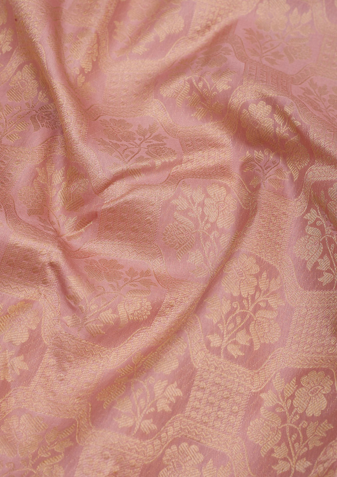 Onion Pink Zariwork Pure Silk Saree-Koskii