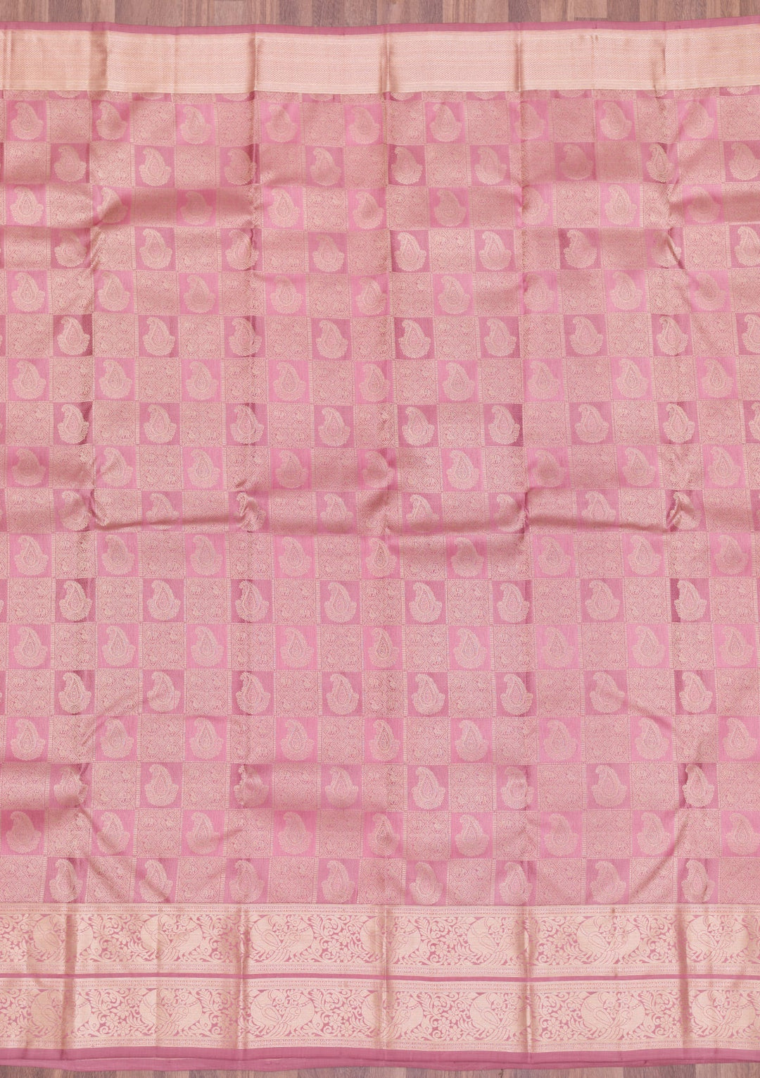 Onion Pink Zariwork Pure Silk Saree-Koskii