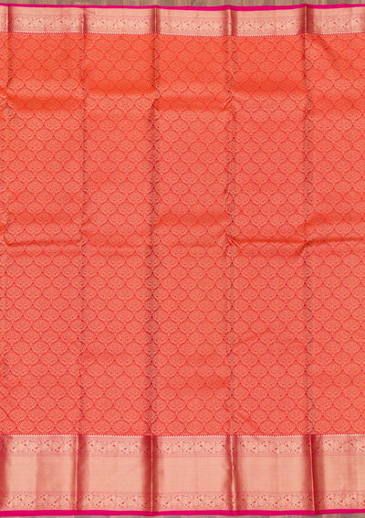 Orange Zariwork Pure Silk Saree-Koskii