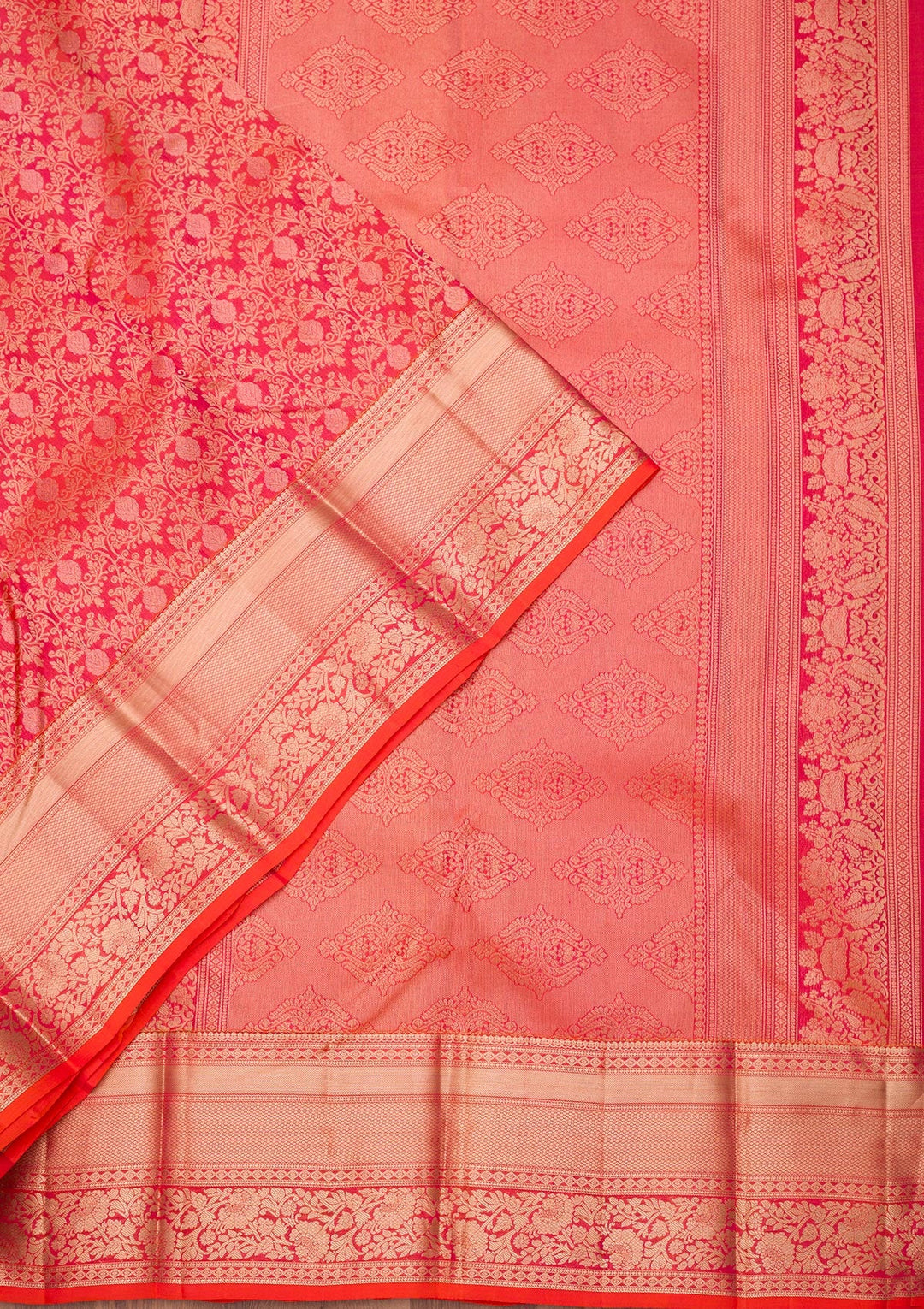 Orange Zariwork Pure Silk Saree-Koskii