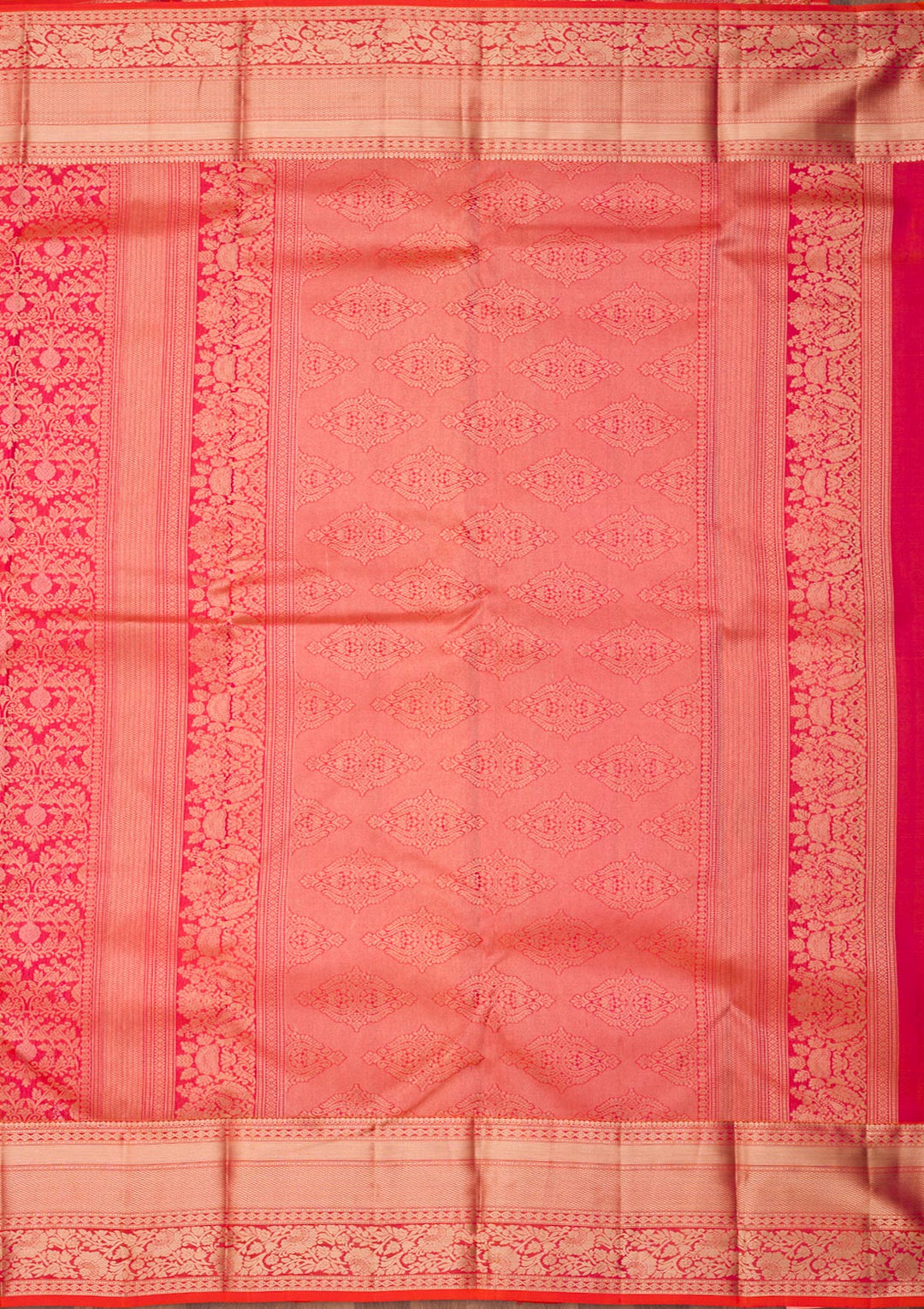 Orange Zariwork Pure Silk Saree-Koskii