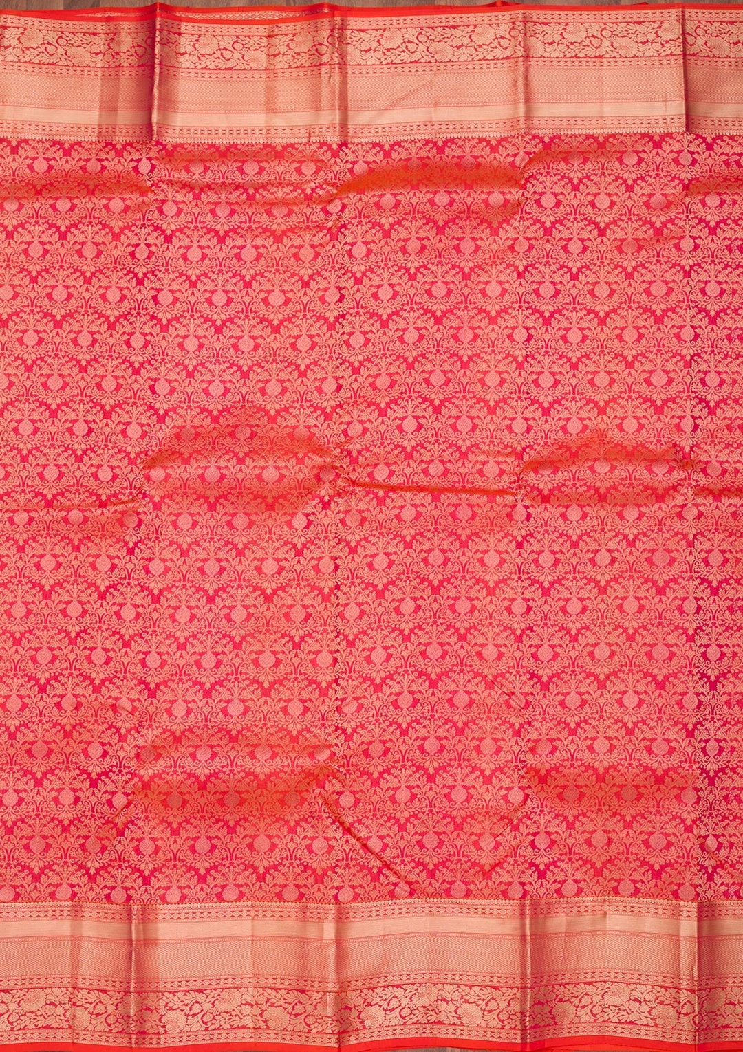 Orange Zariwork Pure Silk Saree-Koskii