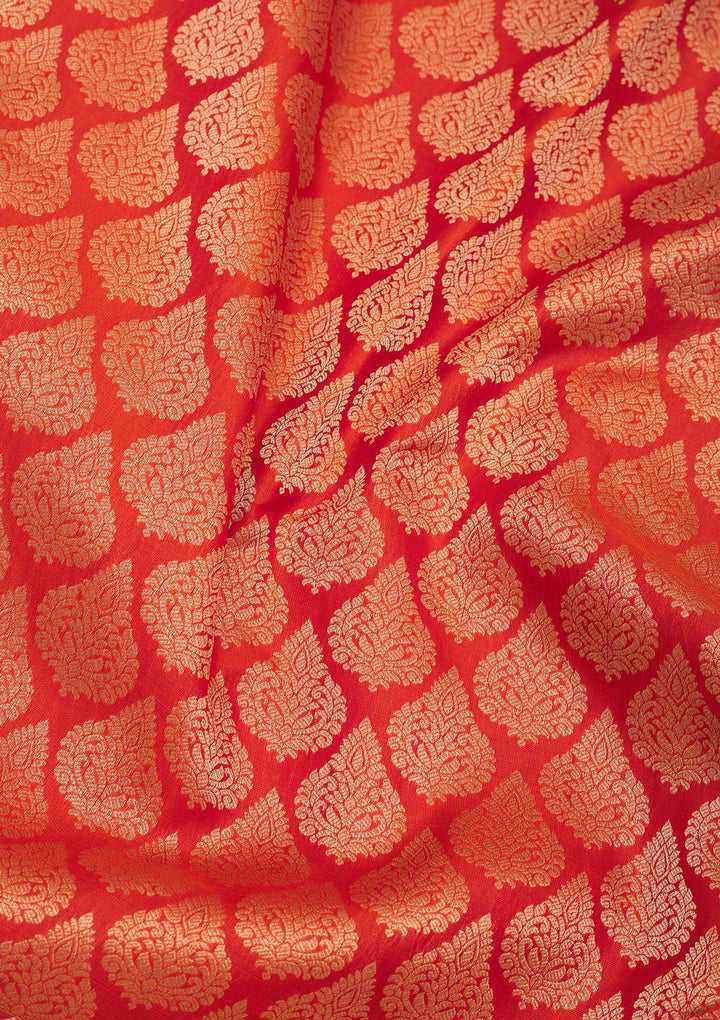 Orange Zariwork Pure Silk Saree