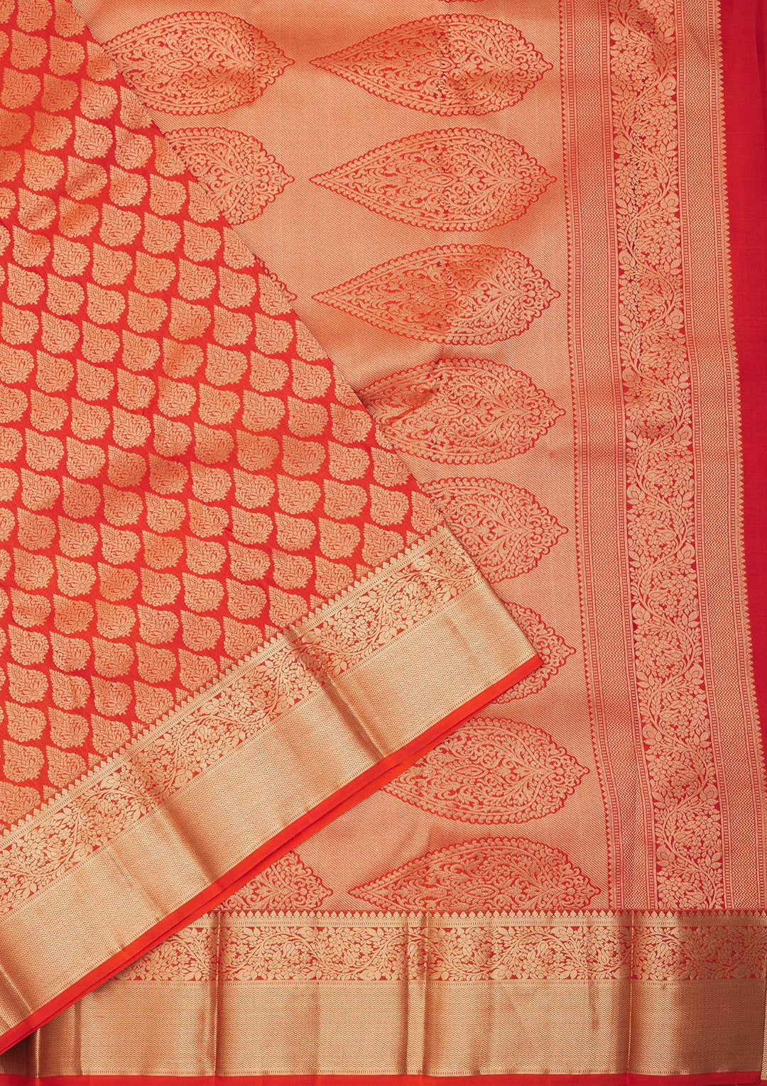Orange Zariwork Pure Silk Saree