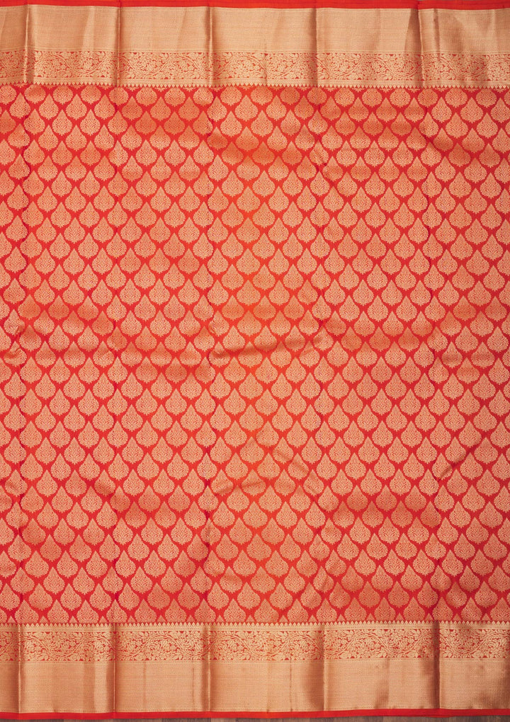 Orange Zariwork Pure Silk Saree