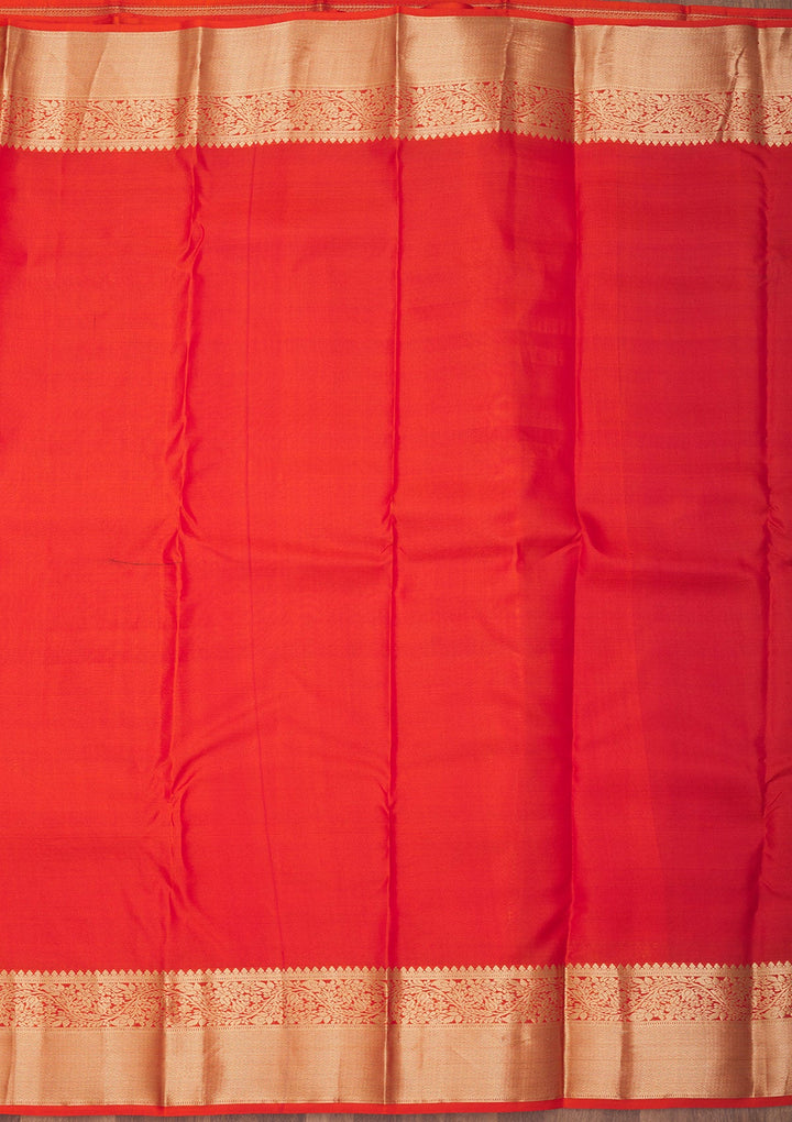Orange Zariwork Pure Silk Saree