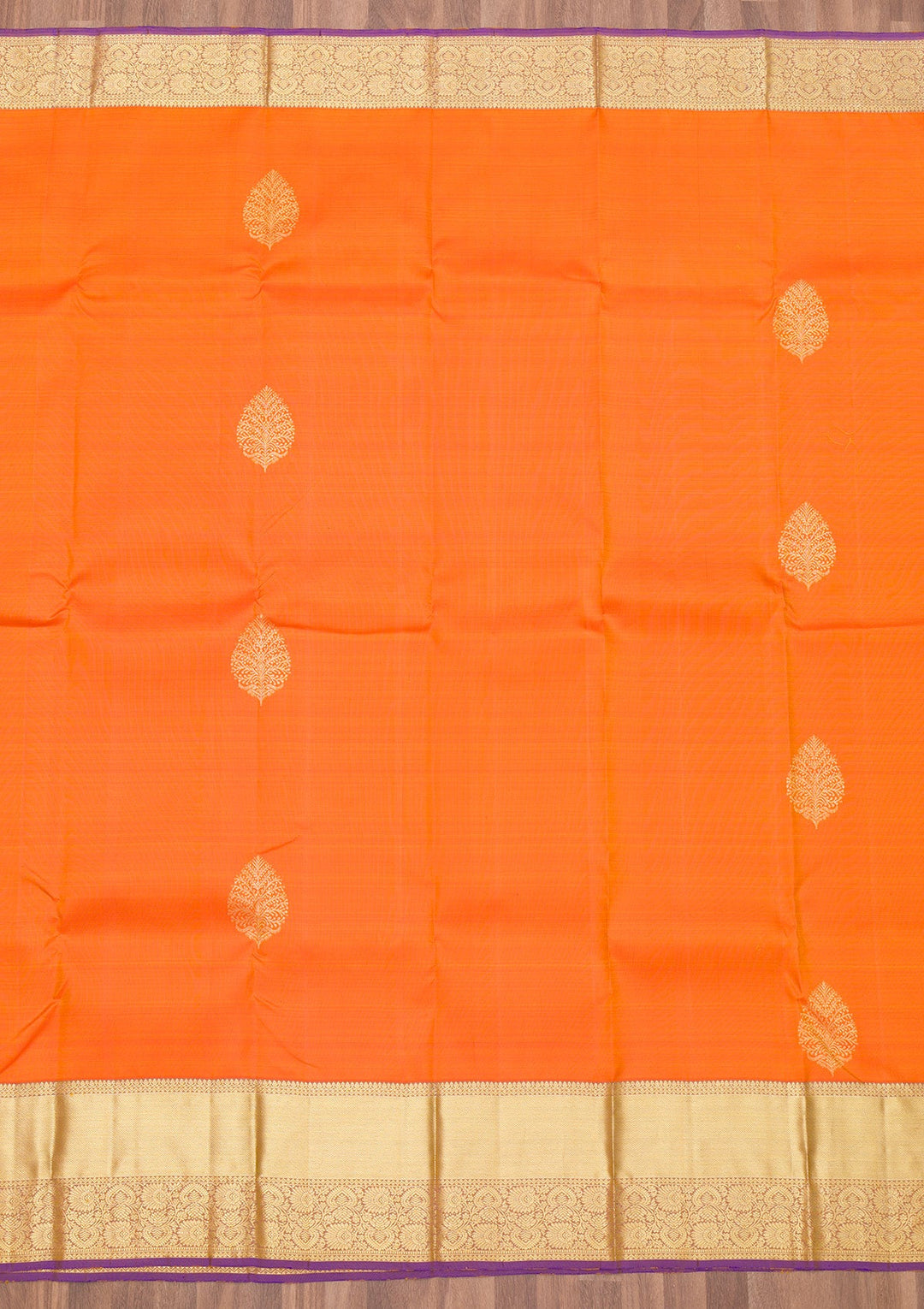 Orange Zariwork Pure Silk Saree-Koskii