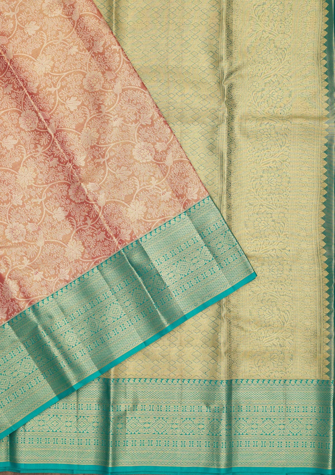 Orange Zariwork Pure Silk Saree