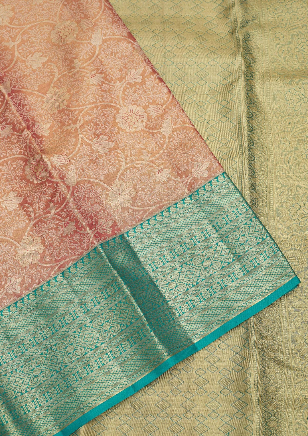 Orange Zariwork Pure Silk Saree