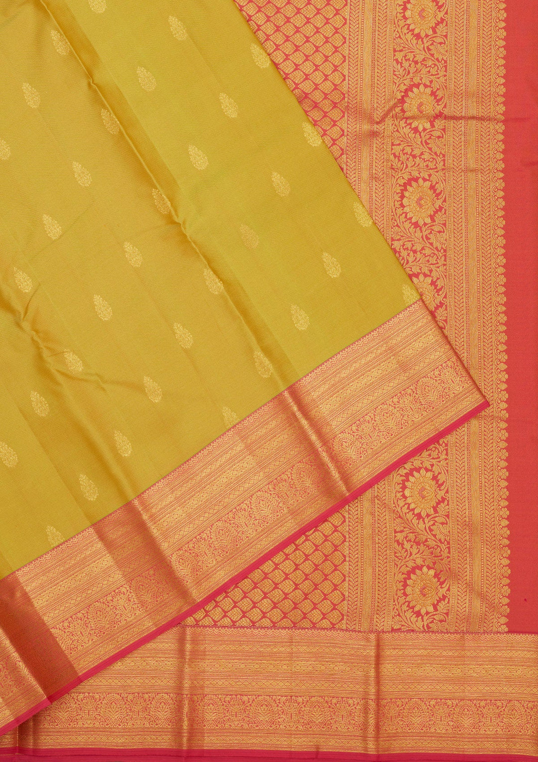 Parrot Green Zariwork Pure Silk Saree-Koskii