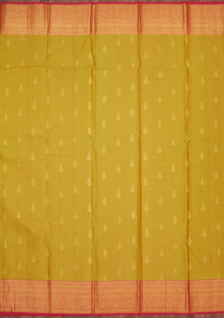 Parrot Green Zariwork Pure Silk Saree-Koskii