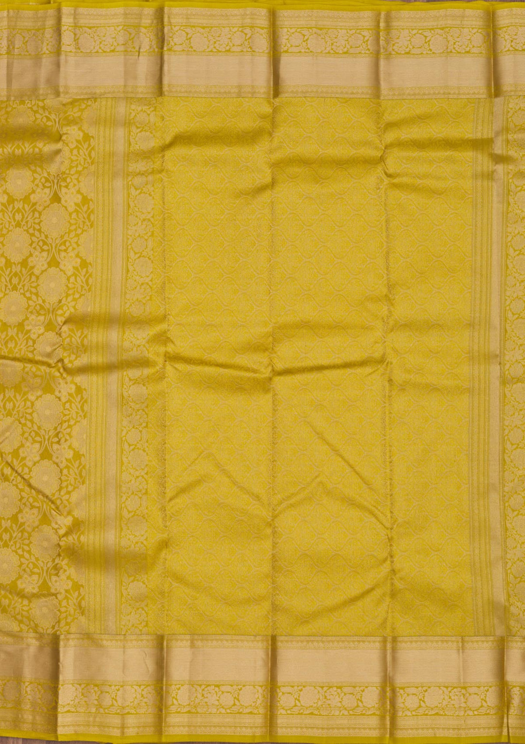 Parrot Green Zariwork Pure Silk Saree