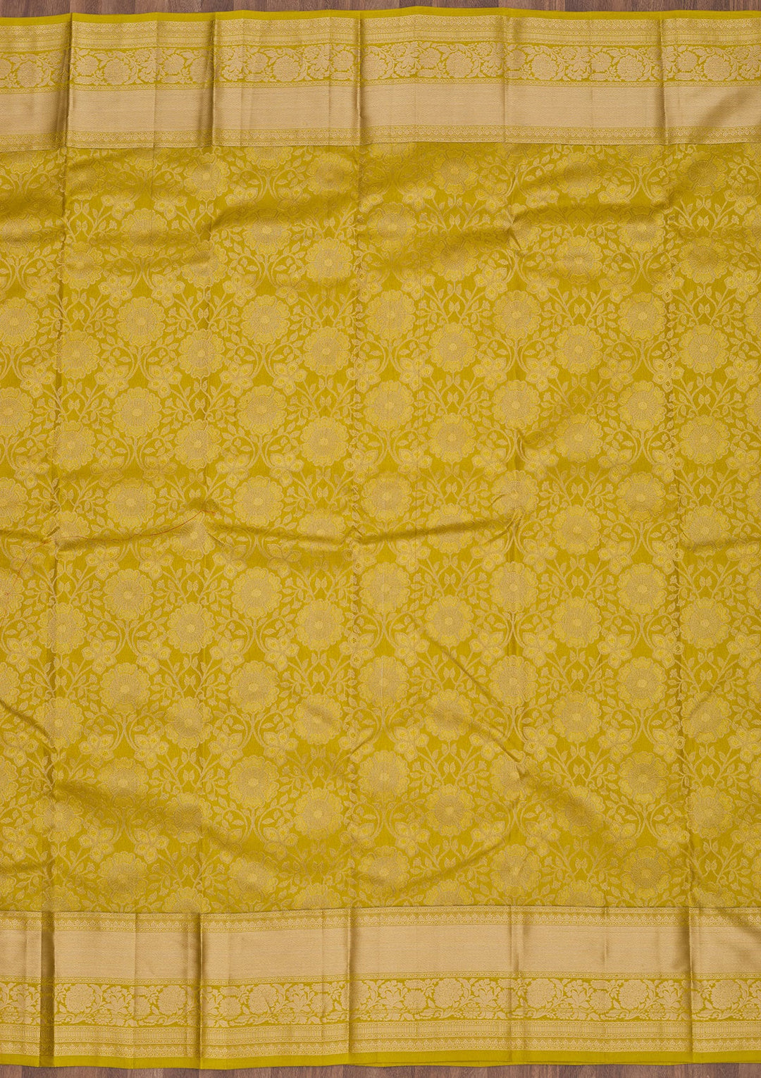 Parrot Green Zariwork Pure Silk Saree