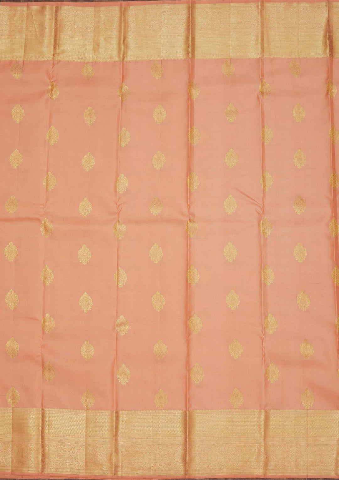 Peach Zariwork Pure Silk Saree-Koskii
