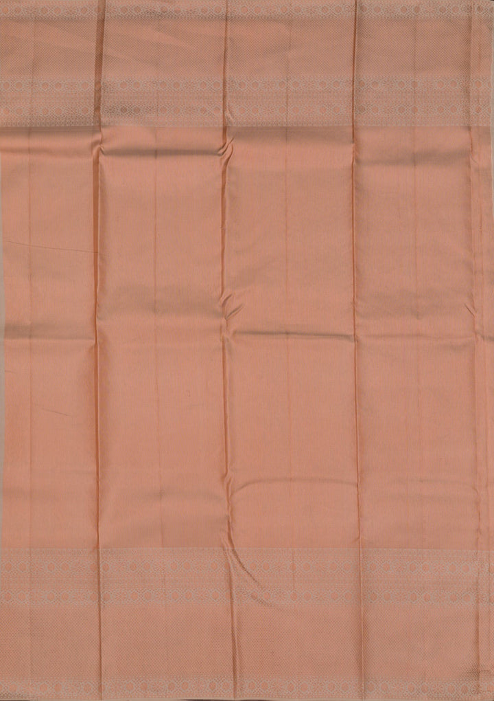 Peach Zariwork Pure Silk Saree-Koskii