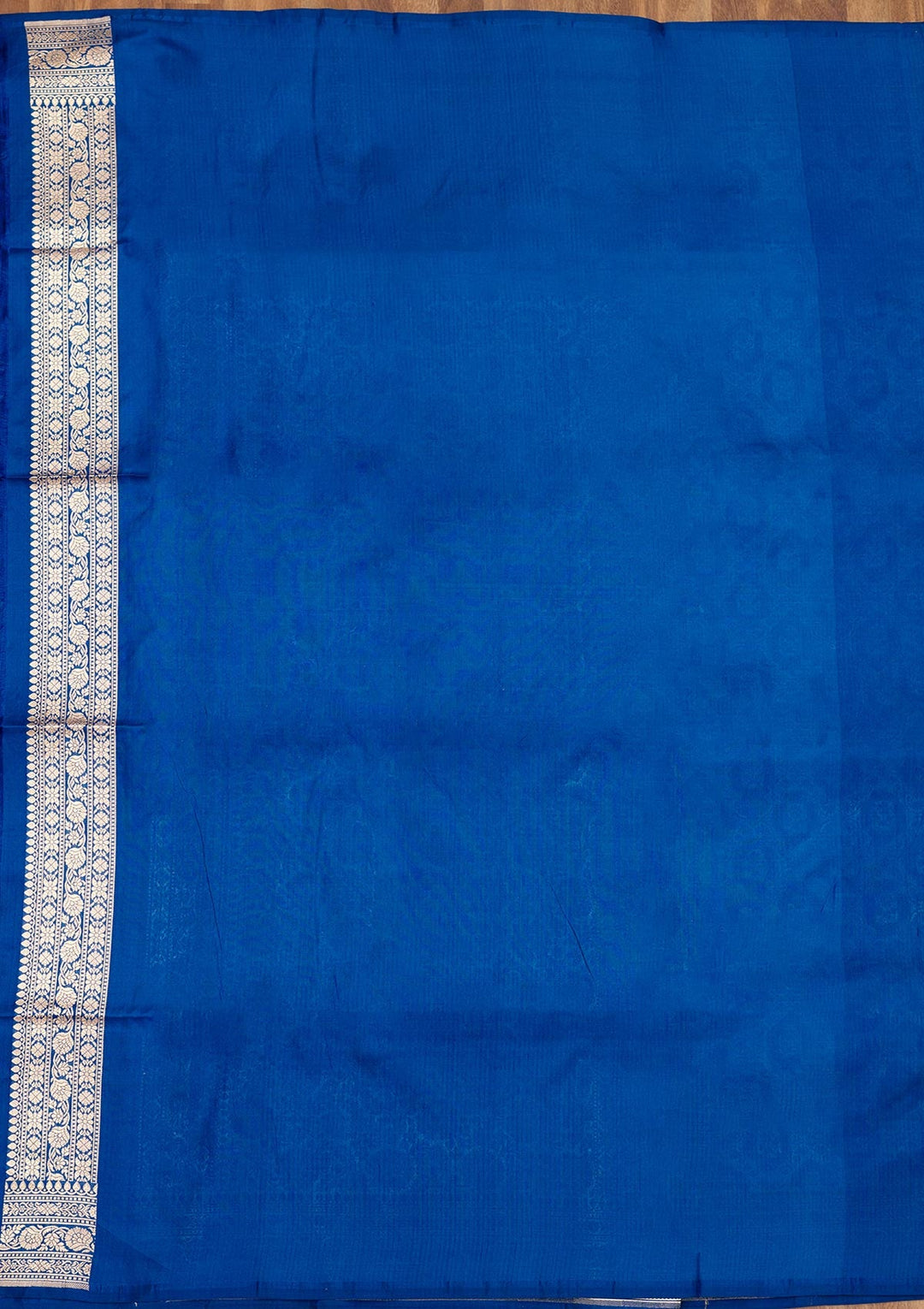 Peacock Blue Zariwork Pure Silk Saree-Koskii