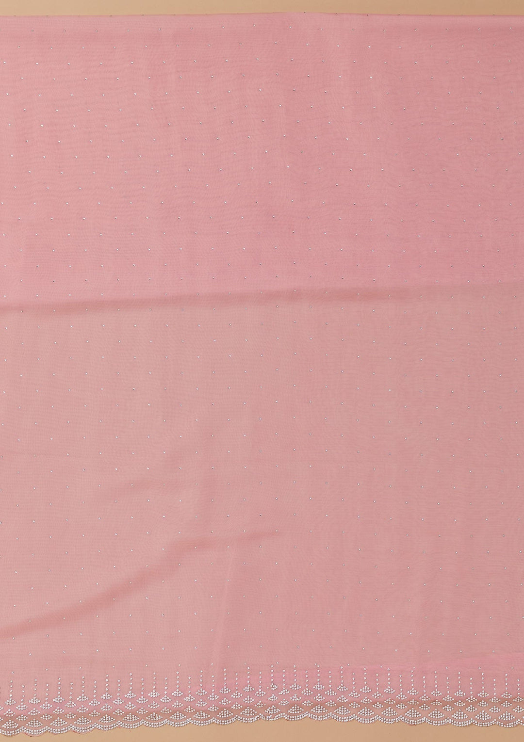 Pink Swarovski Organza Unstitched Salwar Suit-Koskii