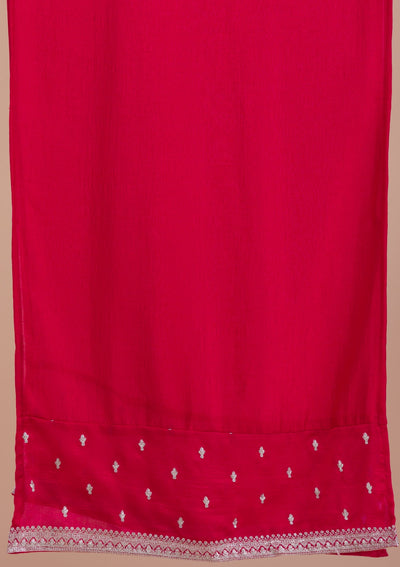 Pink Zariwork Art Silk Readymade Sharara Kameez