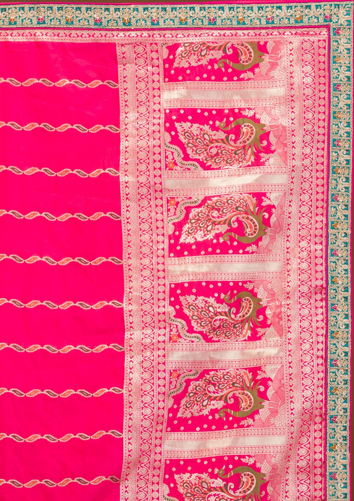 Pink Zariwork Banarasi Readymade Lehenga-Koskii