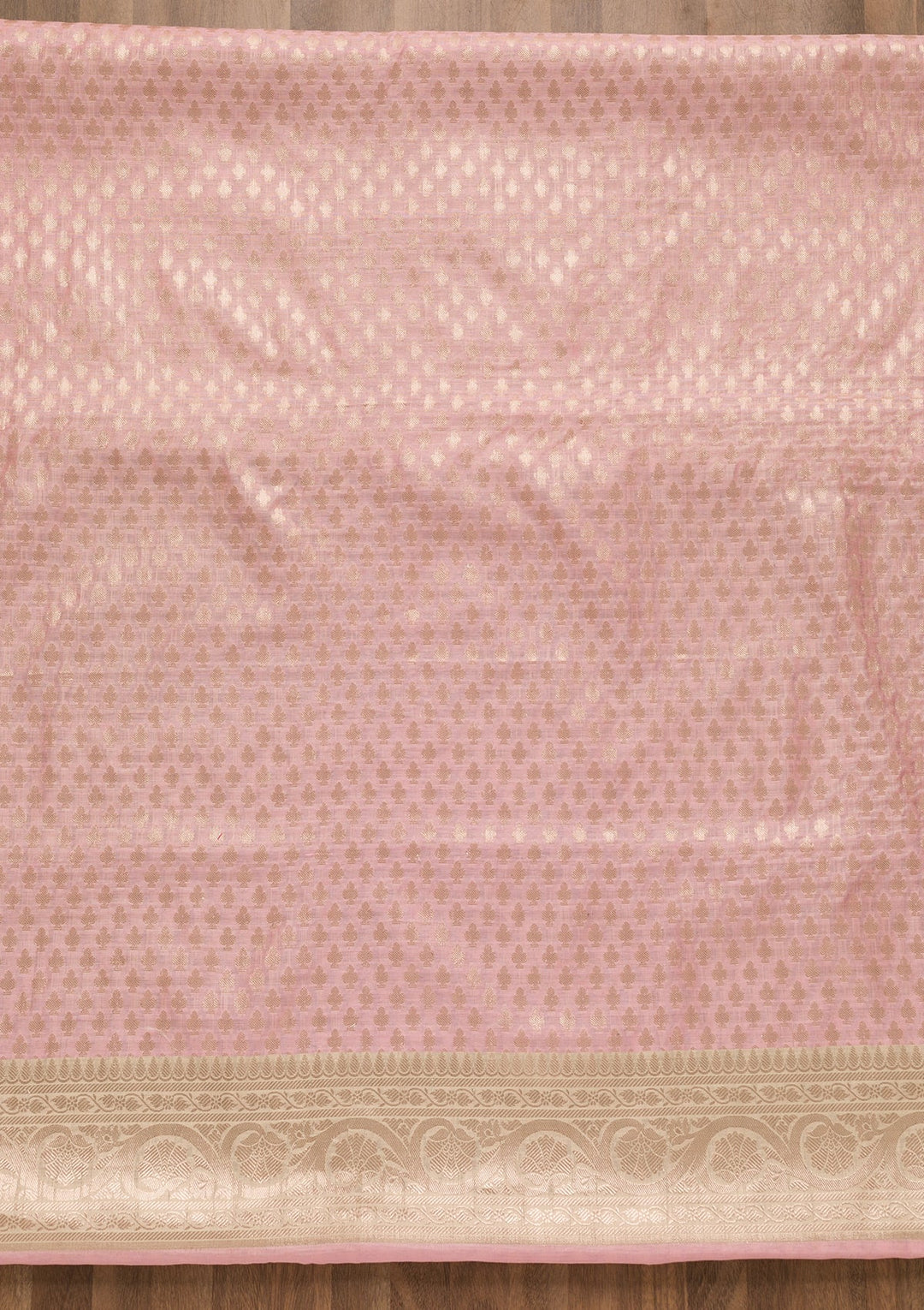 Pink Zariwork Banarasi Unstitched Salwar Suit-Koskii