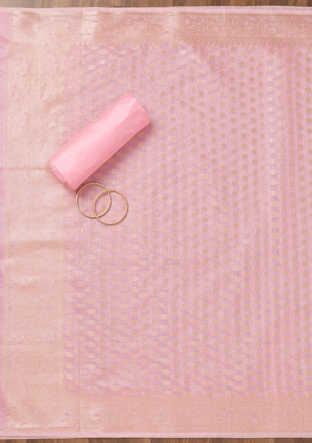 Pink Zariwork Banarasi Unstitched Salwar Suit-Koskii