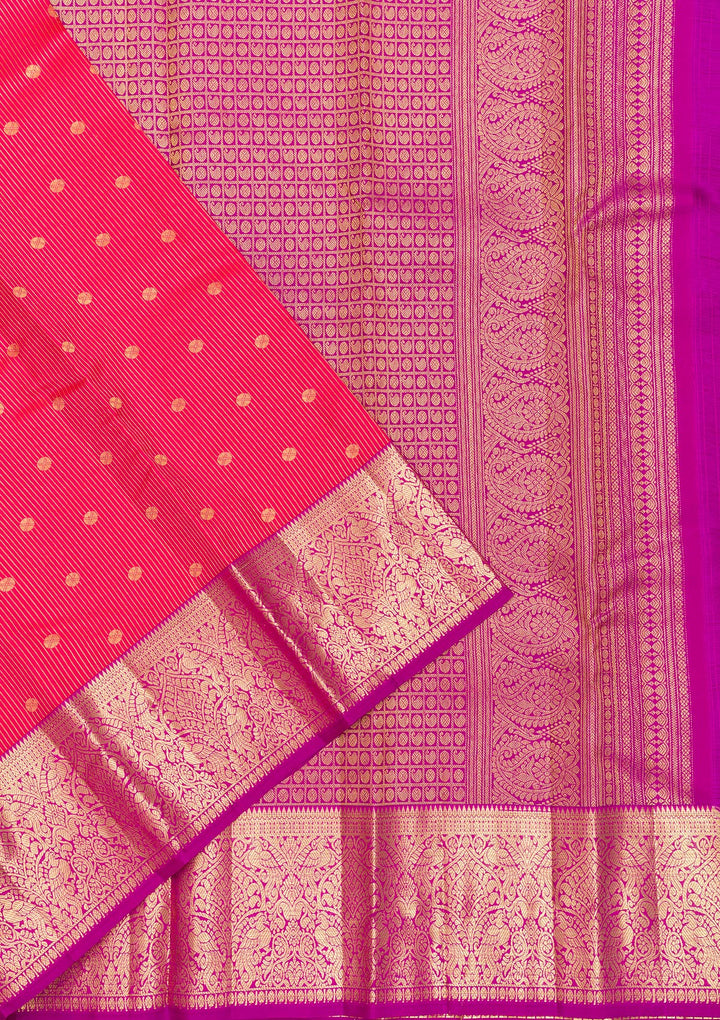 Pink Zariwork Pure Silk Saree-Koskii