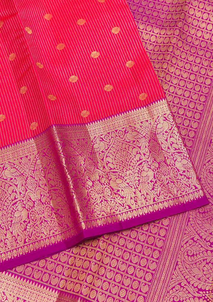 Pink Zariwork Pure Silk Saree-Koskii