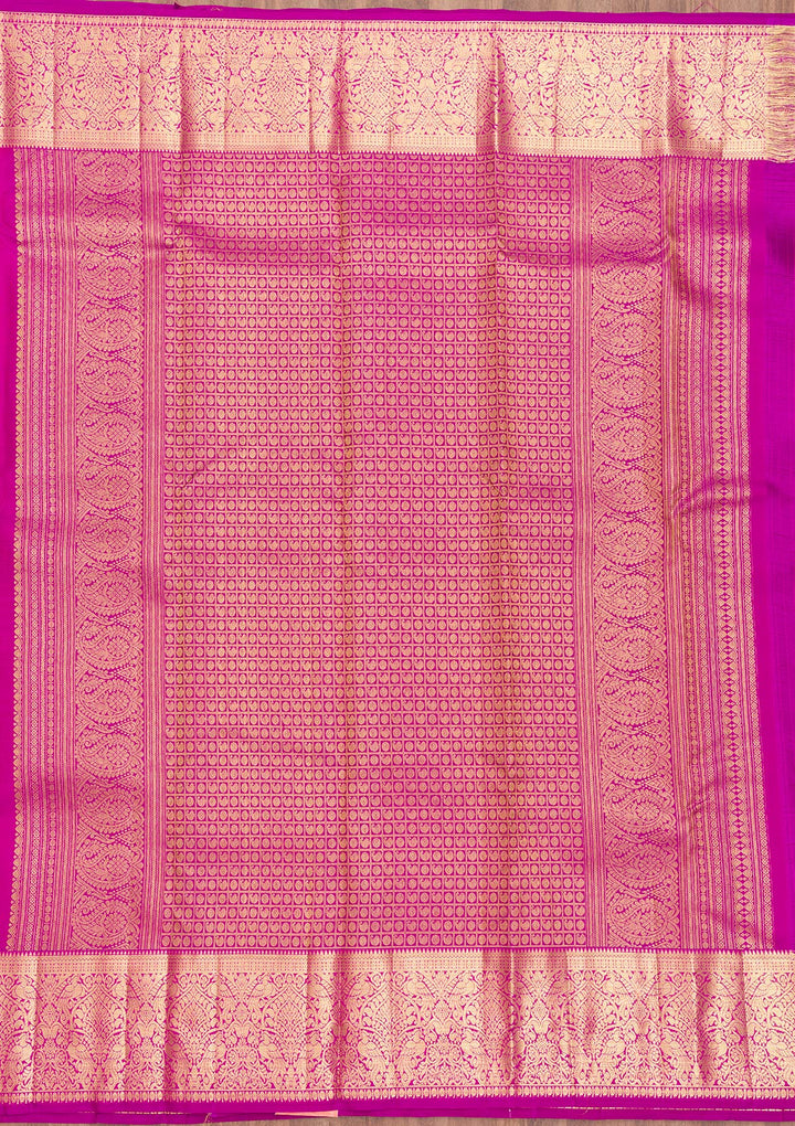 Pink Zariwork Pure Silk Saree-Koskii
