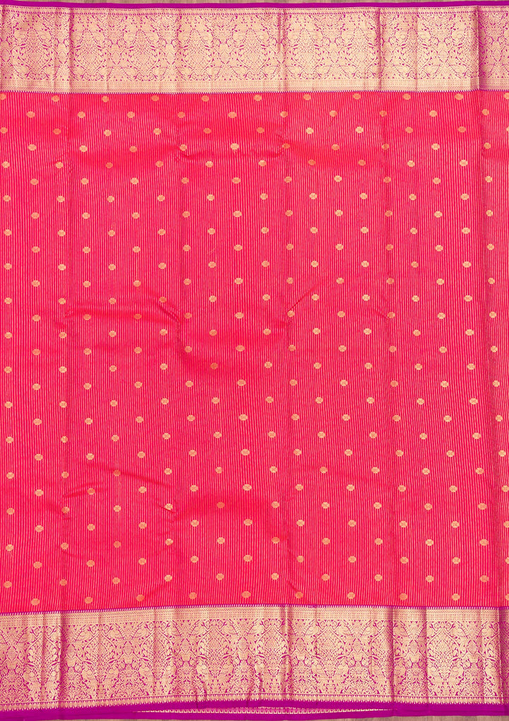 Pink Zariwork Pure Silk Saree-Koskii