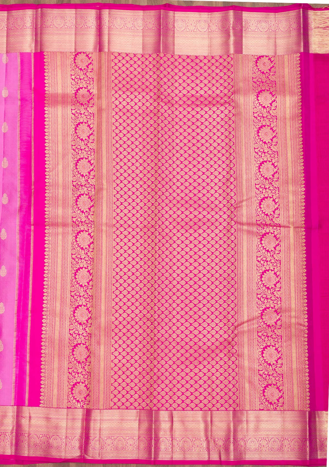 Pink Zariwork Pure Silk Saree-Koskii