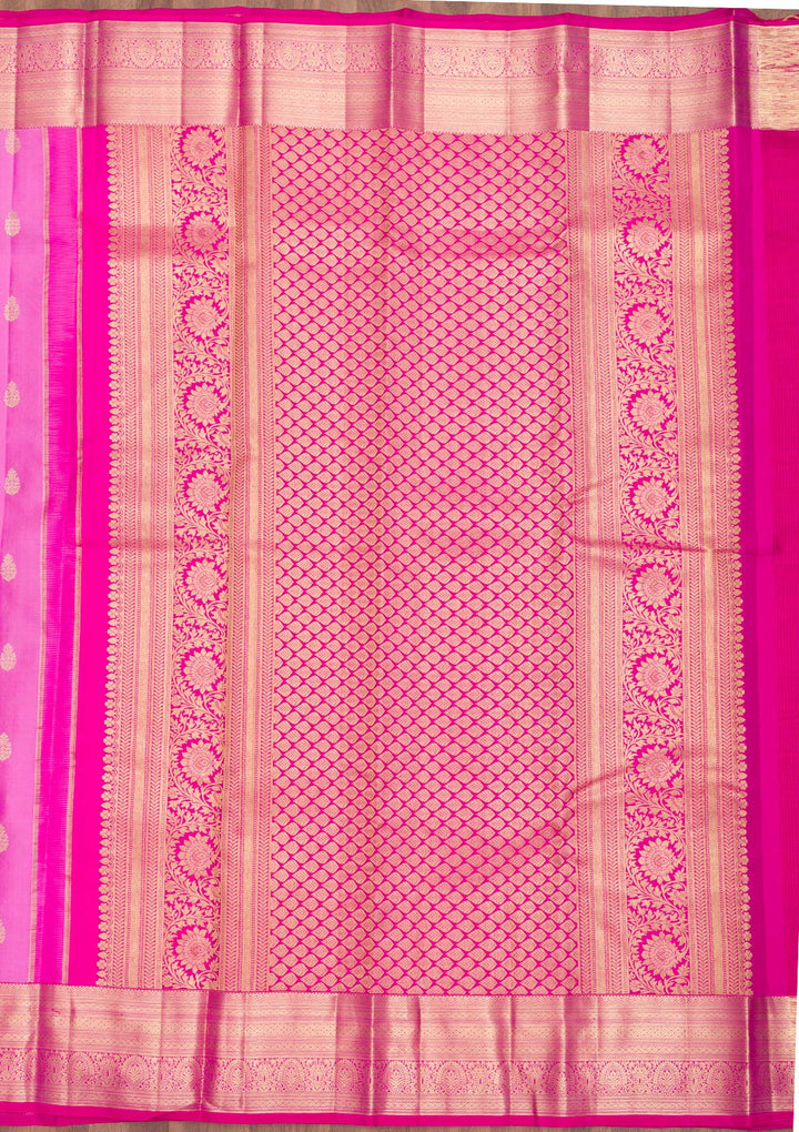 Pink Zariwork Pure Silk Saree-Koskii