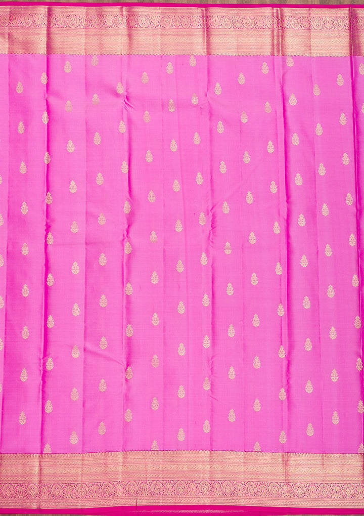 Pink Zariwork Pure Silk Saree-Koskii