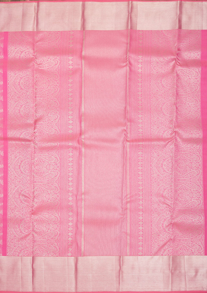 Pink Zariwork Pure Silk Saree-Koskii