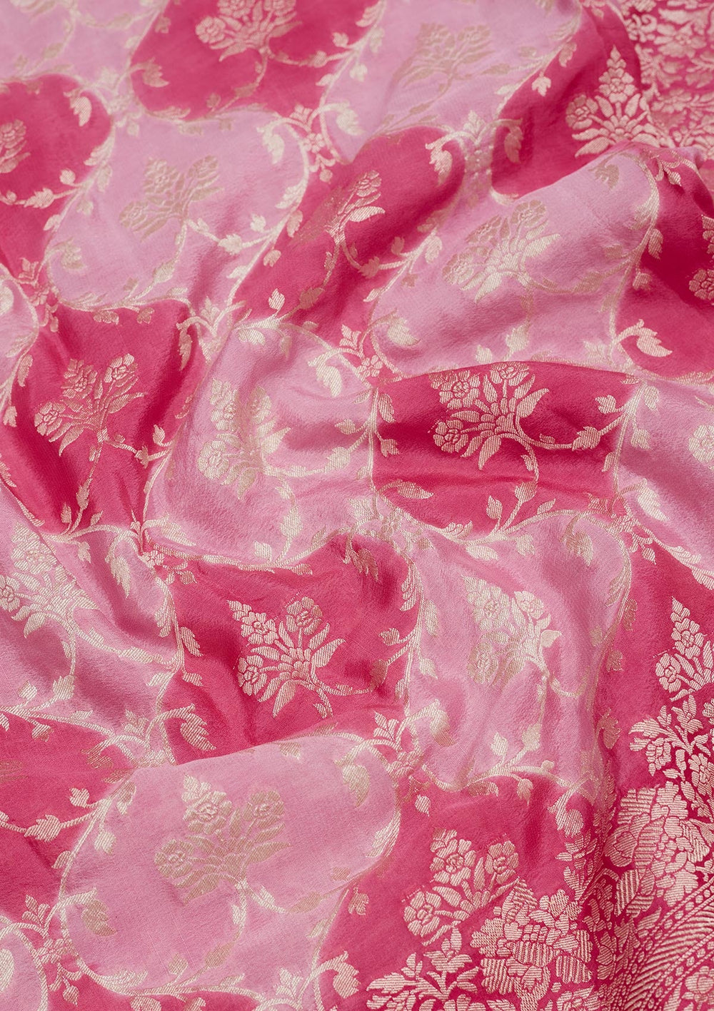 Pink Zariwork Pure Silk Saree-Koskii