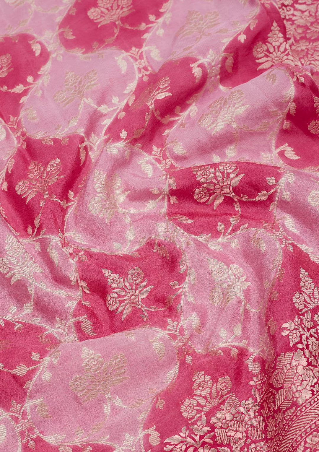 Pink Zariwork Pure Silk Saree-Koskii