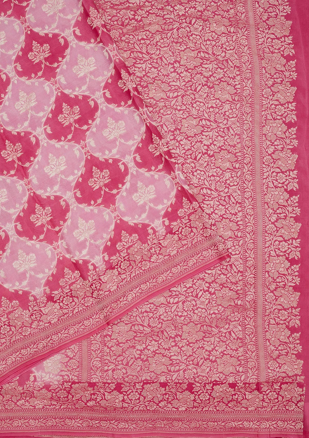 Pink Zariwork Pure Silk Saree-Koskii