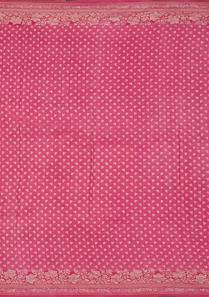 Pink Zariwork Pure Silk Saree-Koskii