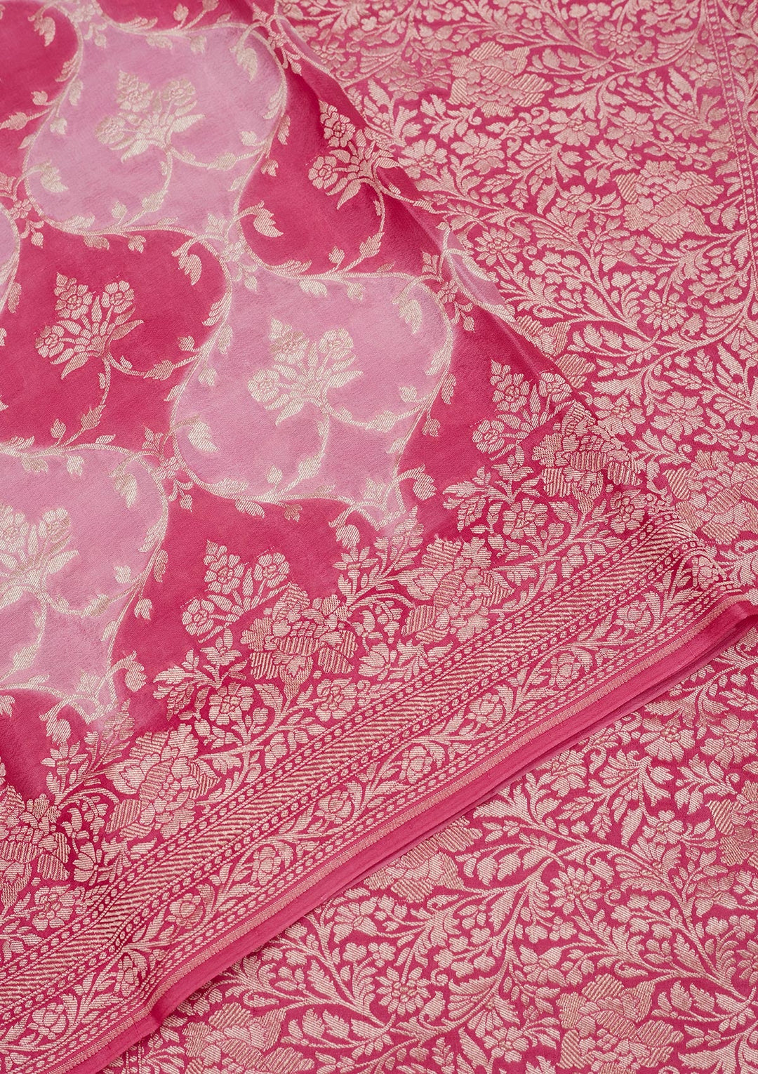 Pink Zariwork Pure Silk Saree-Koskii