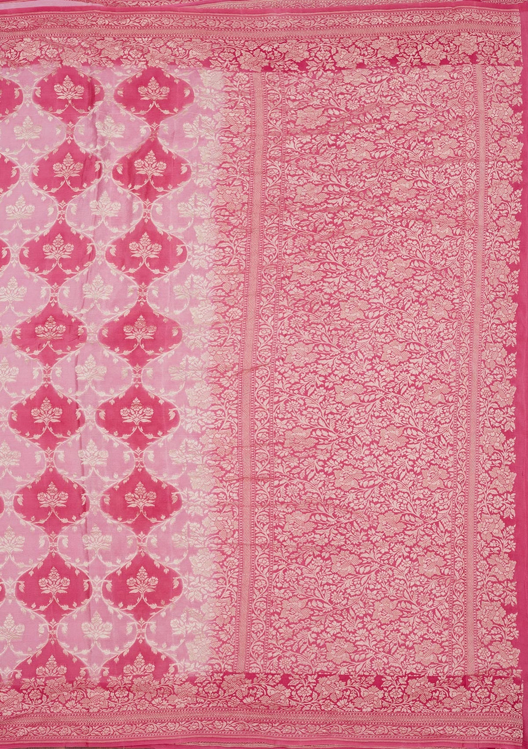 Pink Zariwork Pure Silk Saree-Koskii