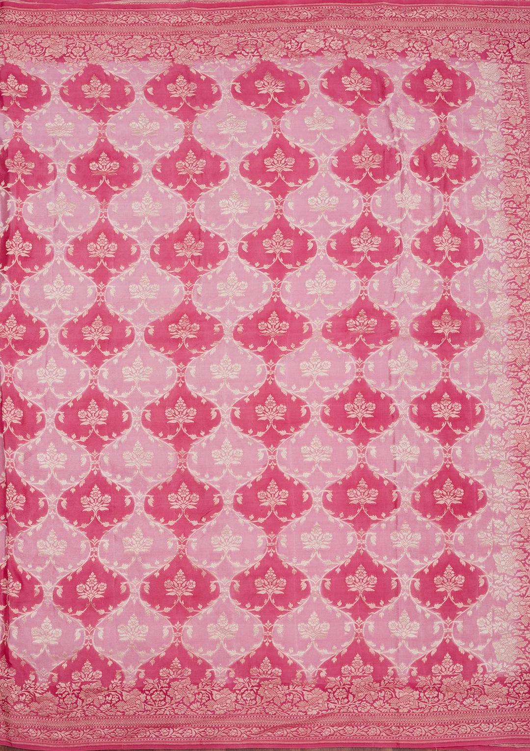 Pink Zariwork Pure Silk Saree-Koskii