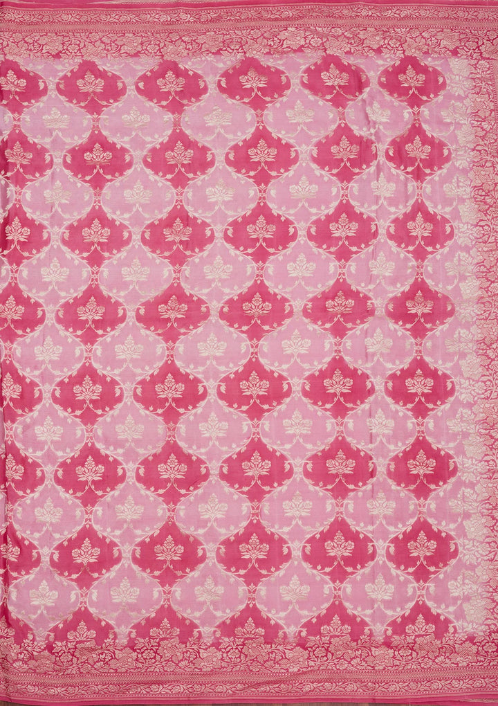 Pink Zariwork Pure Silk Saree-Koskii