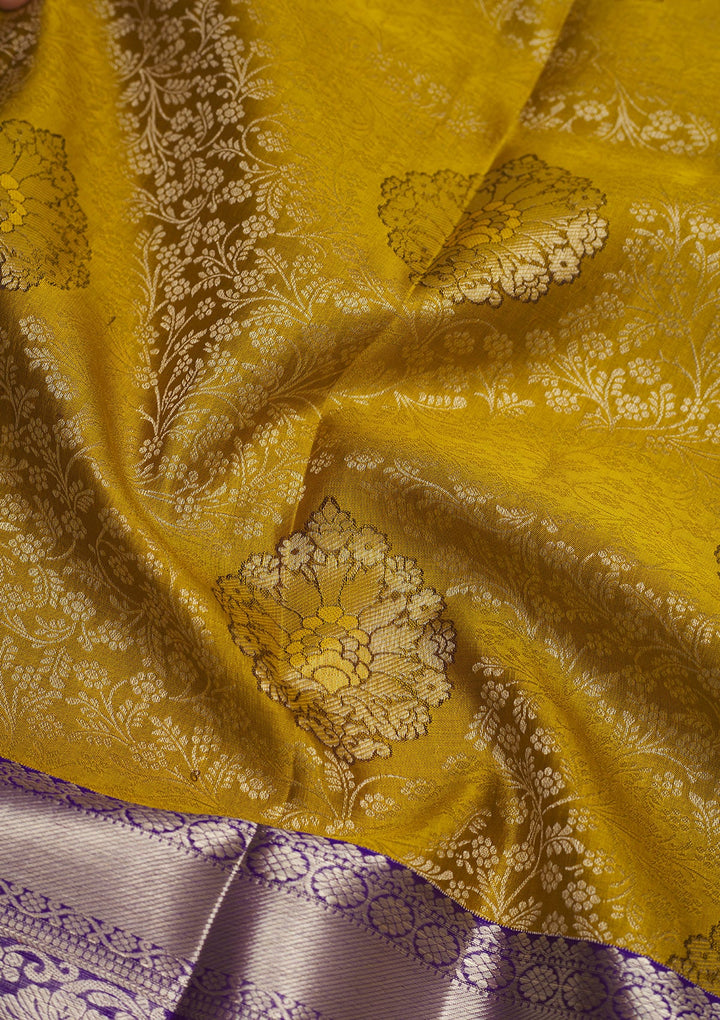 Pista Green Zariwork Pure Silk Saree-Koskii