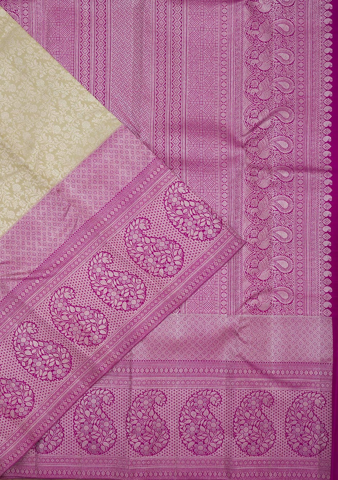 Pista Green Zariwork Pure Silk Saree-Koskii